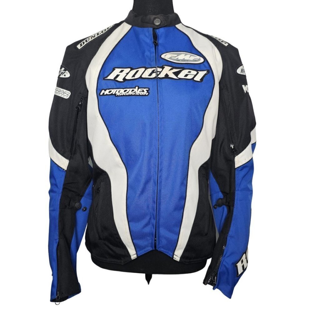 Joe Rocket Lotus Women’s Armored Textile Motorcycle Jacket Blue Black Size XS